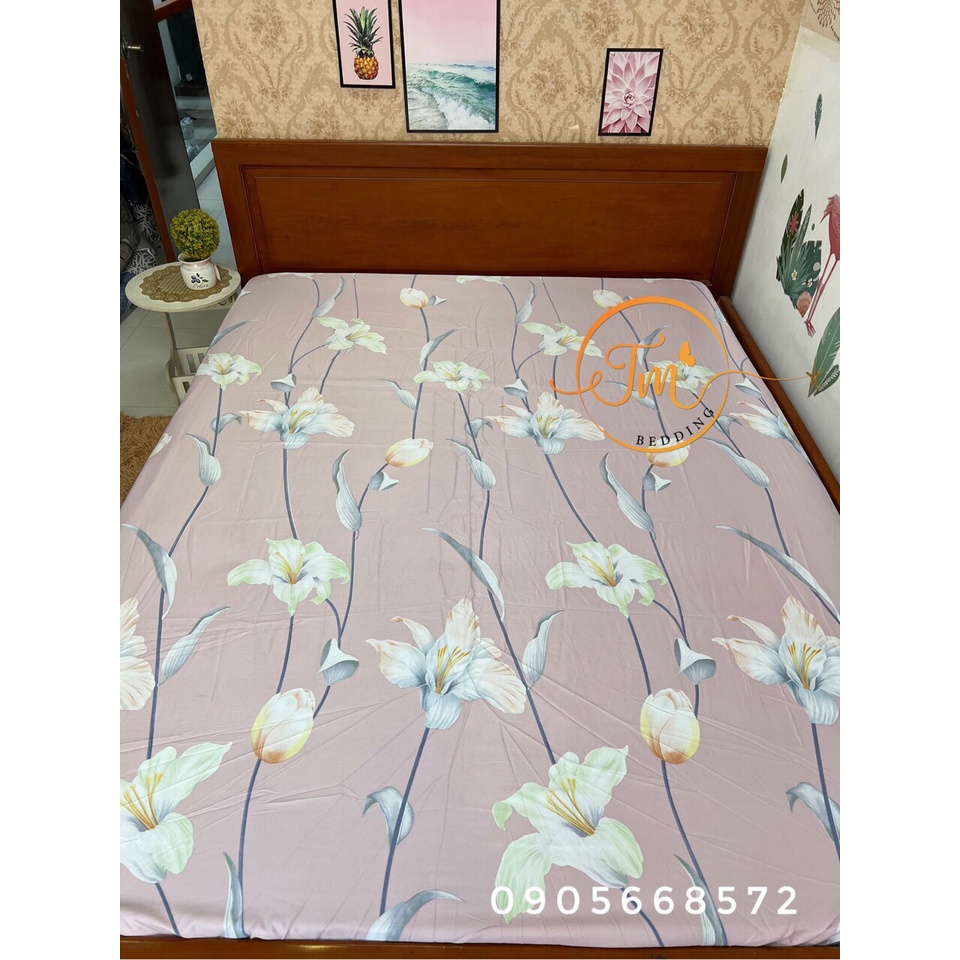 Chăn ga lụa tencel mát mềm mịn họa tiết con hạc siêu xinh | BigBuy360 - bigbuy360.vn