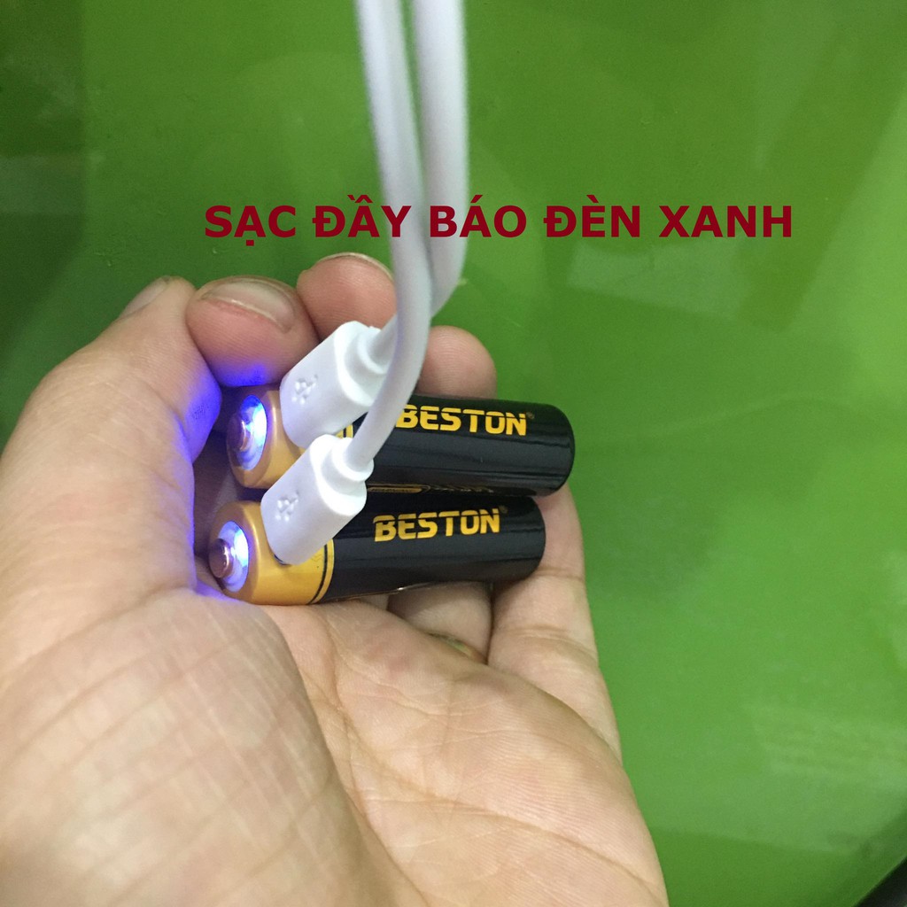 Pin tiểu sạc AA Beston 1.5V 3500mWh cao cấp sạc nhanh trực tiếp bằng cổng micro USB không cần bộ sạc