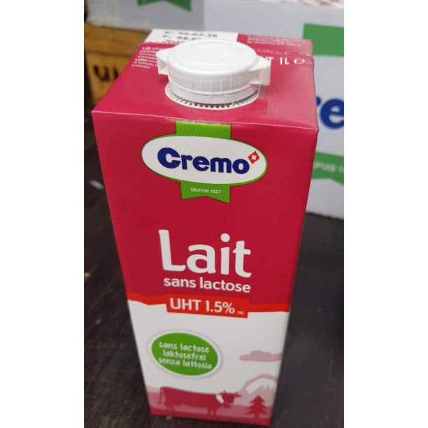 Sữa Tươi Tiệt Trùng Thụy Sỹ Cremo Không Lactose 1.5% Chất Béo ( 1 hộp)
