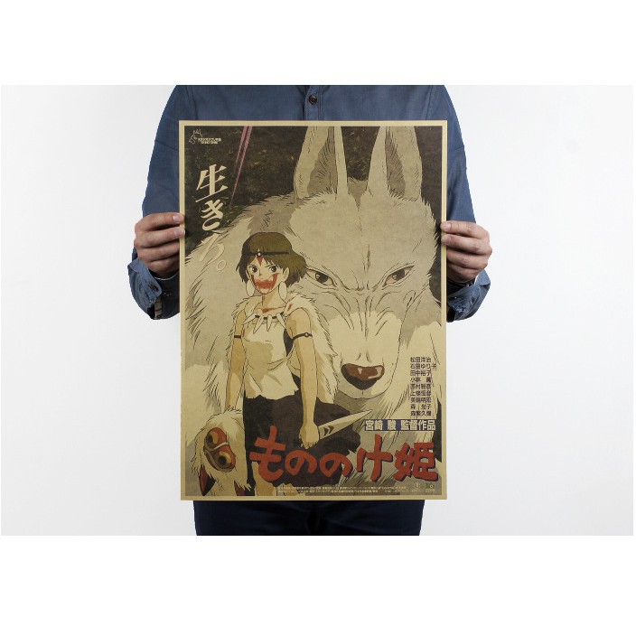 Poster anime treo tường phong cách retro 51x35.5cm
