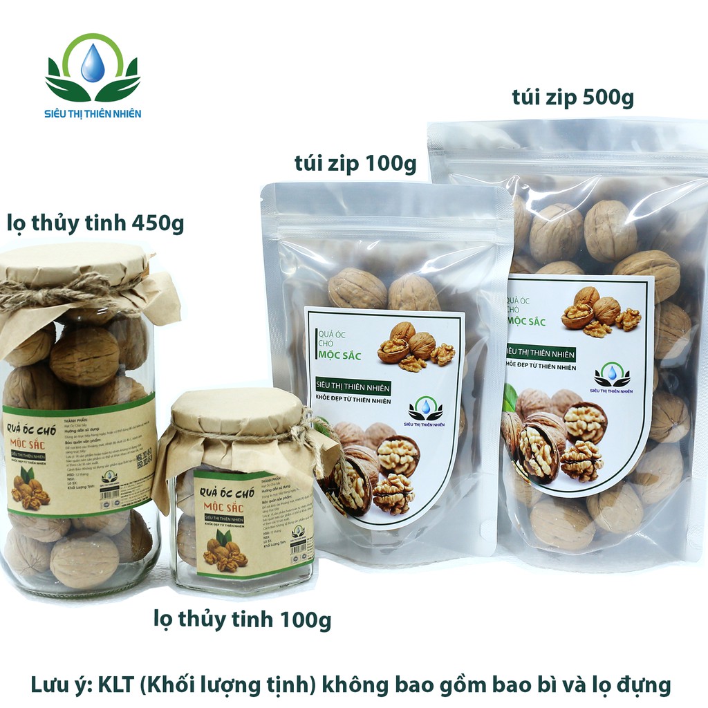 Quả óc chó sấy khô Mộc Sắc gói 500g, quả óc chó giảm nguy cơ tiểu đường siêu thị thiên nhiên