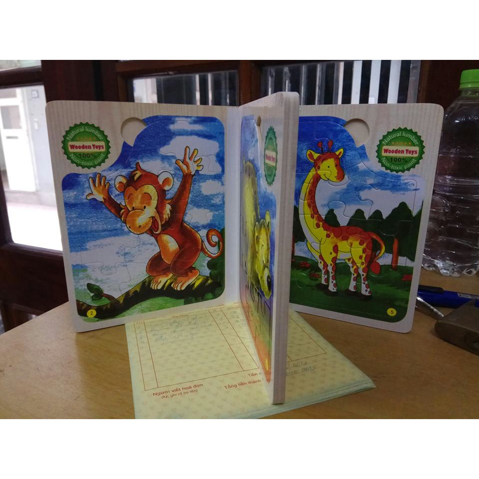 BỘ SÁCH 6 TRANH GHÉP GỖ 3-4 MẢNH GHÉP CHO BÉ