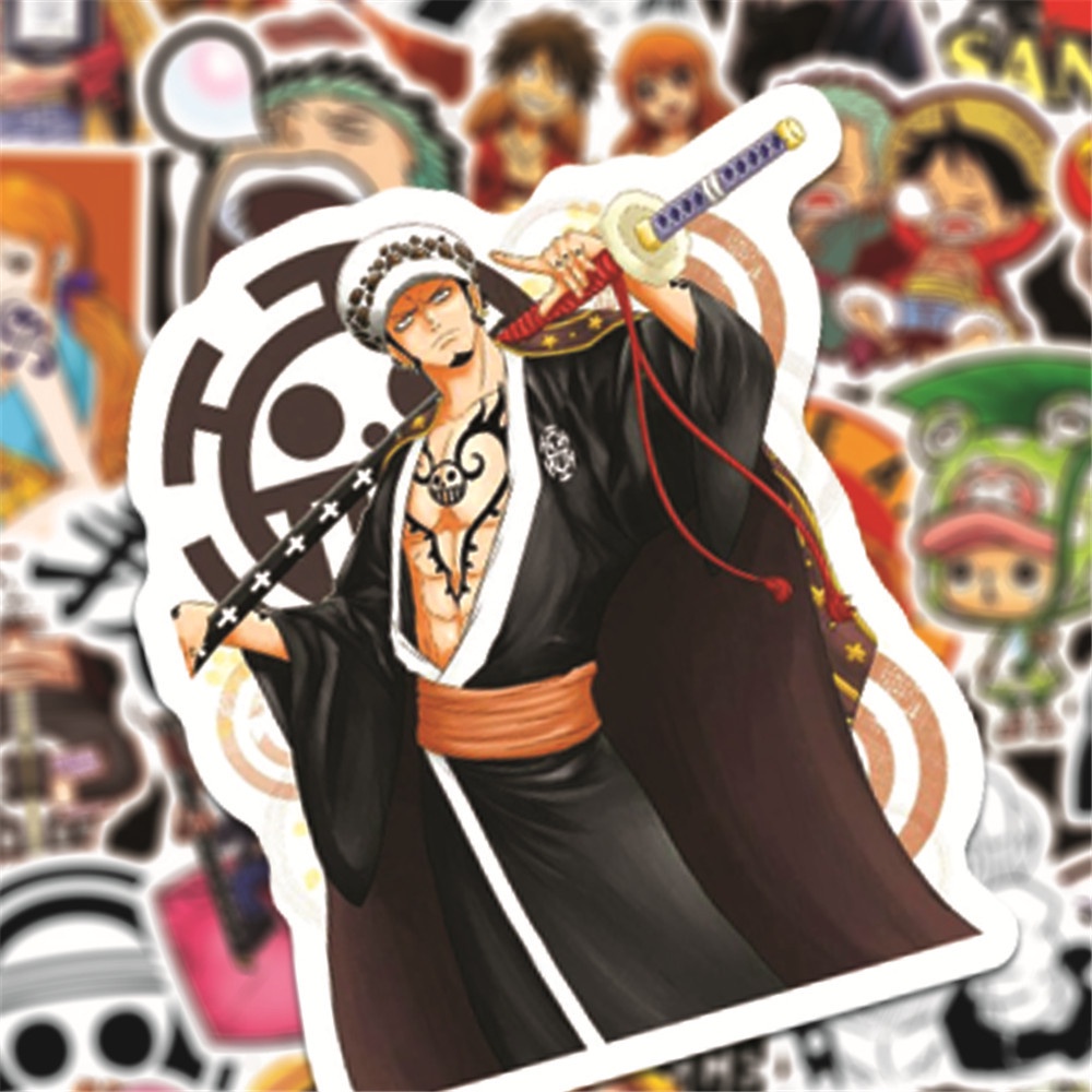 Y&P| Hình Dán Chống Nước ONE PIECE Nhật Bản Anime Mũ Bảo Hiểm Máy Tính Xách Tay Hành Lý Dán Thiết Lập, 50 tờ