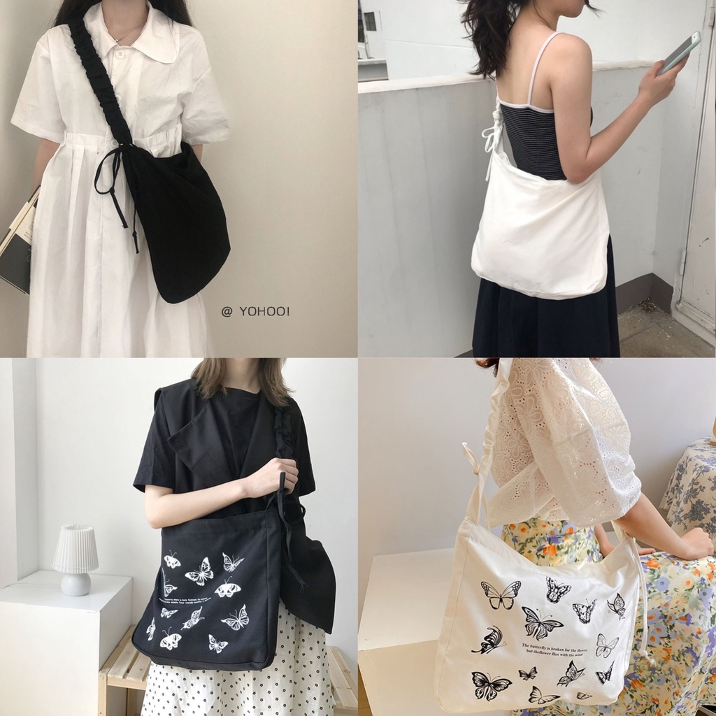 Túi Đeo Chéo Nữ vải canvas Túi Đeo Vai đi học đi chơi phong cách Hàn Quốc