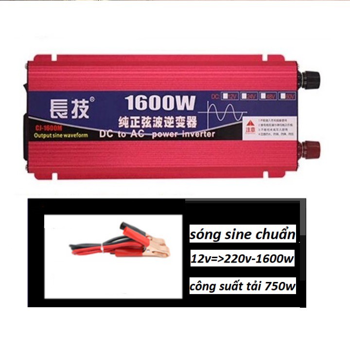 Bộ kích điện 12v lên 220v công suất 1600w sóng sine chuẩn