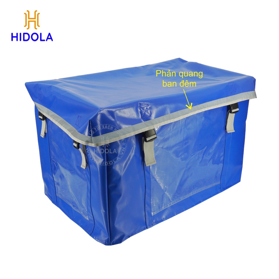 84*63*55cm Túi trùm sọt nhựa giao hàng vải nhựa Tapulin HQ cho rổ cao 55cm