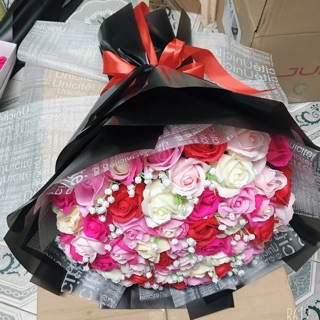 Bó hoa sáp 50b mix màu +baby