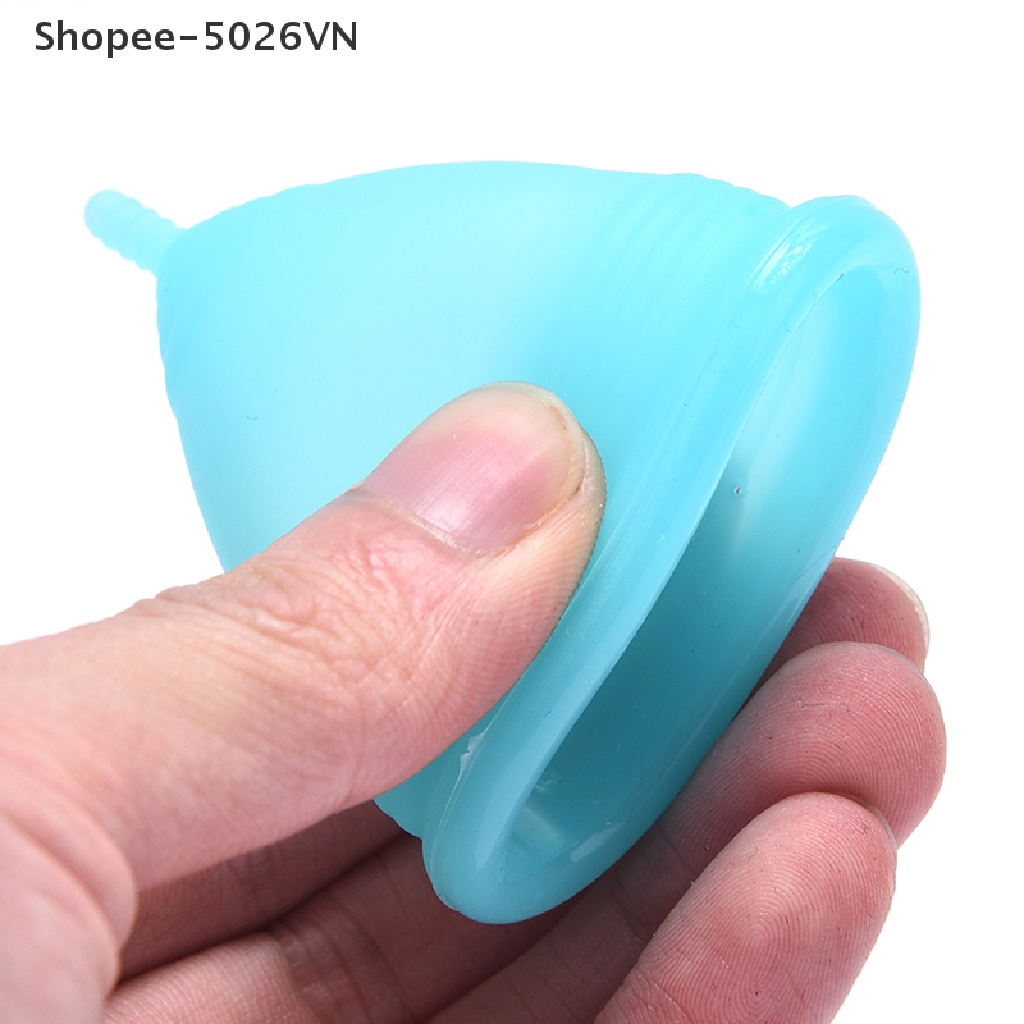 Set 2 cốc nguyệt san bằng silicon mềm kích thước lớn và nhỏ có thể tái sử dụng