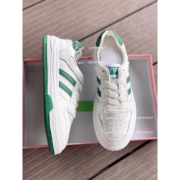 Giày thể thao 2 vạch có 2 màu xanh,xám