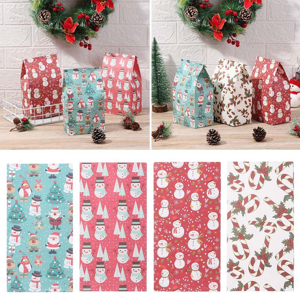 ZAIJIE24 Bộ 5 Túi Đựng Bánh Kẹo Phong Cách Giáng Sinh Đáng Yêu
