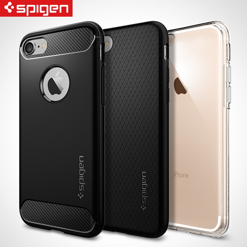 SPIGEN Ốp điện thoại silicon mềm họa tiết sợi Carbon cho Apple 8 iPhone7