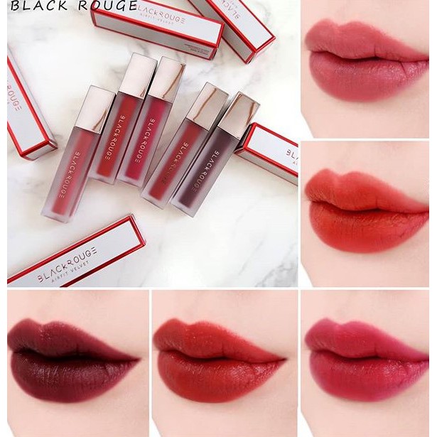 Son kem lì Black Rouge A19 - Đỏ Hồng  Black Rouge Air Fit Velvet Tint Ver.4 Bad Rose