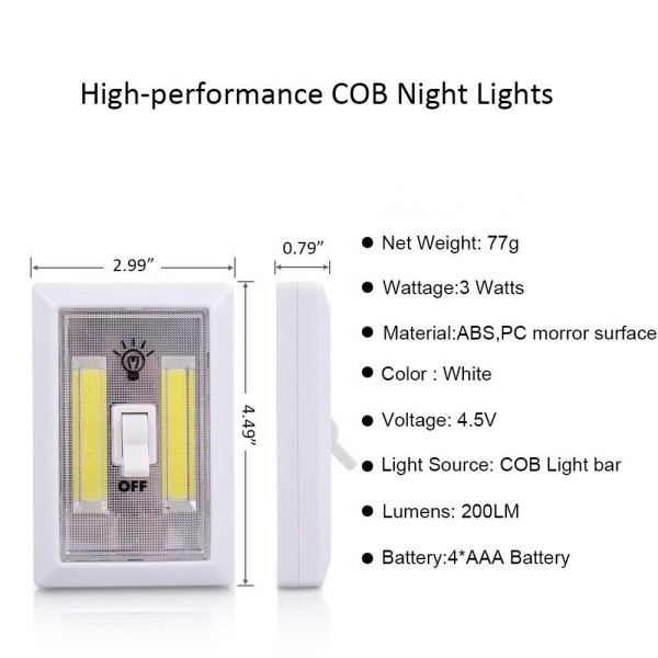 Đèn LED COB không dây gắn tường tiện dụng chất lượng cao