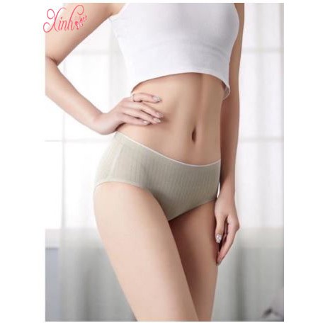 Quần lót nữ cotton N115 không đường may, không lộ viền, kháng khuẩn, lót hai lớp, co dãn tốt, mặc cực kì thoải mái, đẹp