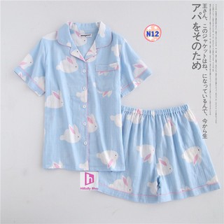 Bộ Pijama Thô Đũi Nhật Mặc Hè Cực Mát N