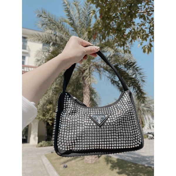 TÚI PRADA ĐÍNH ĐÁ