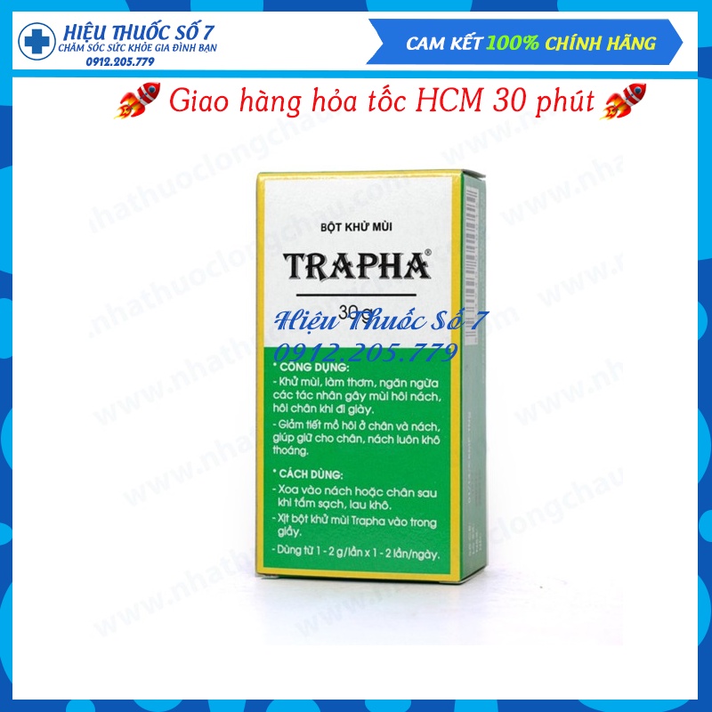 Bột khử mùi Trapha 30g - Khử mùi hôi chân, hôi giày