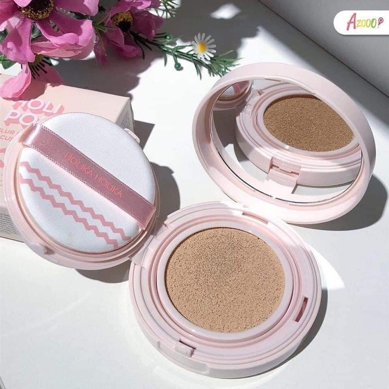 Phấn nước Holika Holika Holi Pop Blur Lasting Cushion, chống nắng SPF50+ PA+++