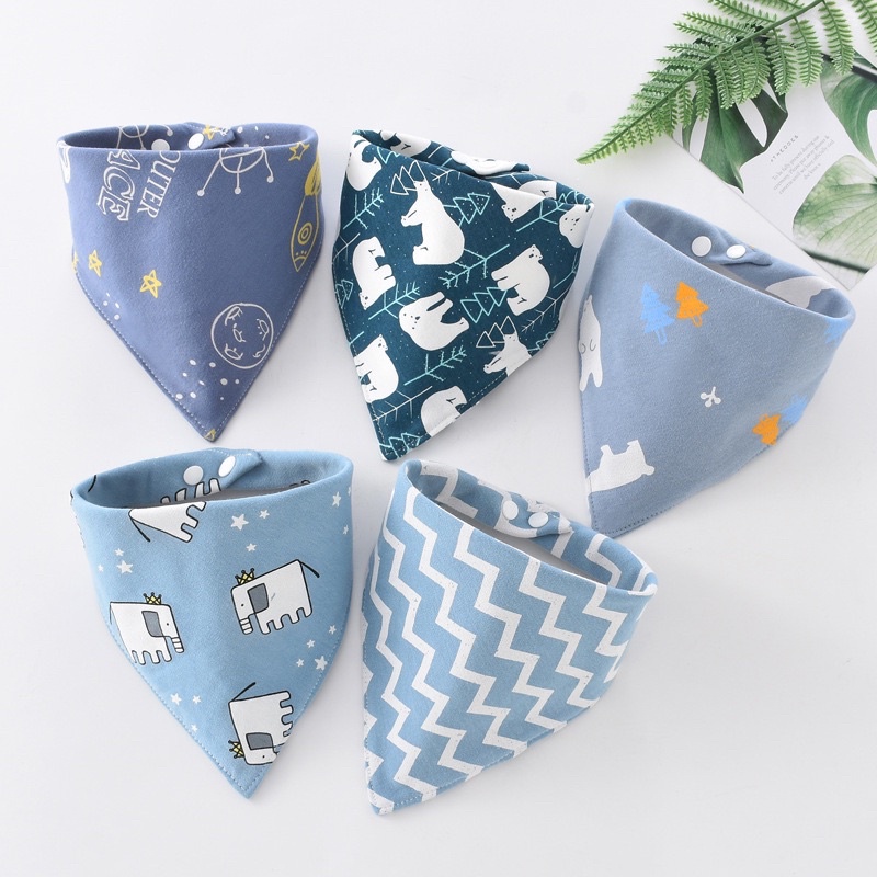 [𝑮𝑰𝑨́ 𝑹𝑬̉ 𝑵𝑯𝑨̂́𝑻] Set 5 yếm 100% Cotton cao cấp cho bé, hình ngộ nghĩnh siêu đáng yêu