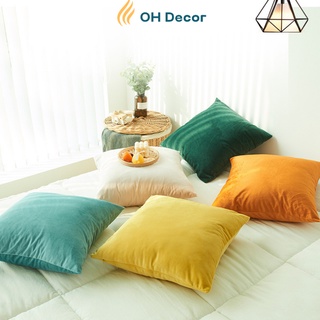 Gối tựa lưng gối sofa nhung ngắn vuông 45x45cm mềm mịn cao cấp OH Decor