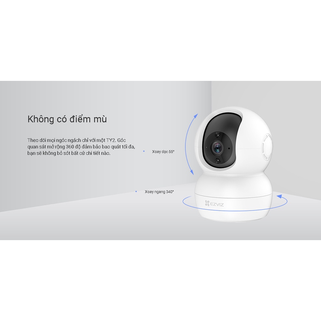 Camera WIFI trong nhà xoay 360 EZVIZ TY2 2MP hàng chính hãng