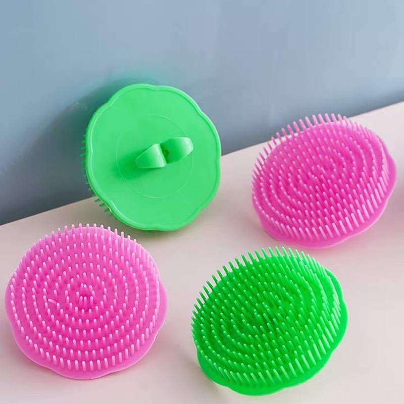 Lược gội đầu bằng silicon mát xa da đầu - Bàn chải gội đầu silicon mềm