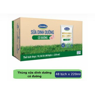 THÙNG 48 BỊCH SỮA DINH DƯỠNG CÓ DƯỜNG VINAMILK 220ml