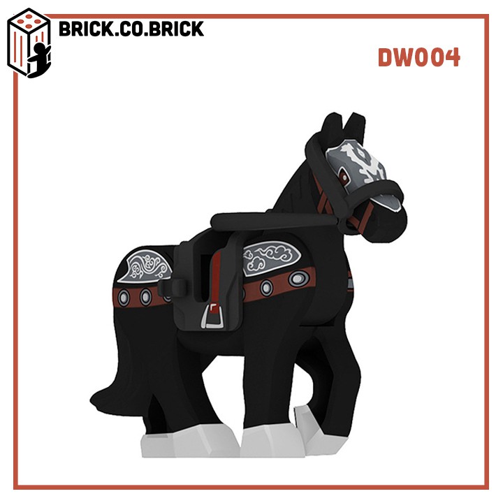 Ngựa Trung Cổ Kèm Dây Cương và Đai Đồ Chơi Lắp Ráp Minifig Mô Hình Ngựa Chiến War Horse Castle DW001 - DW006