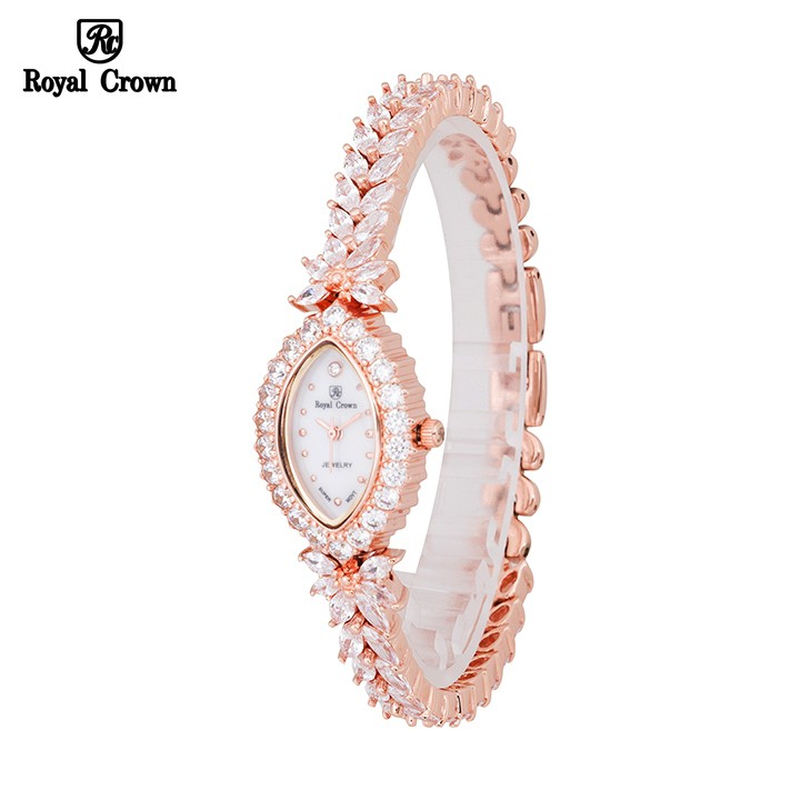 Đồng hồ nữ chính hãng Royal Crown Italy 3588 dây đá vỏ vàng hồng