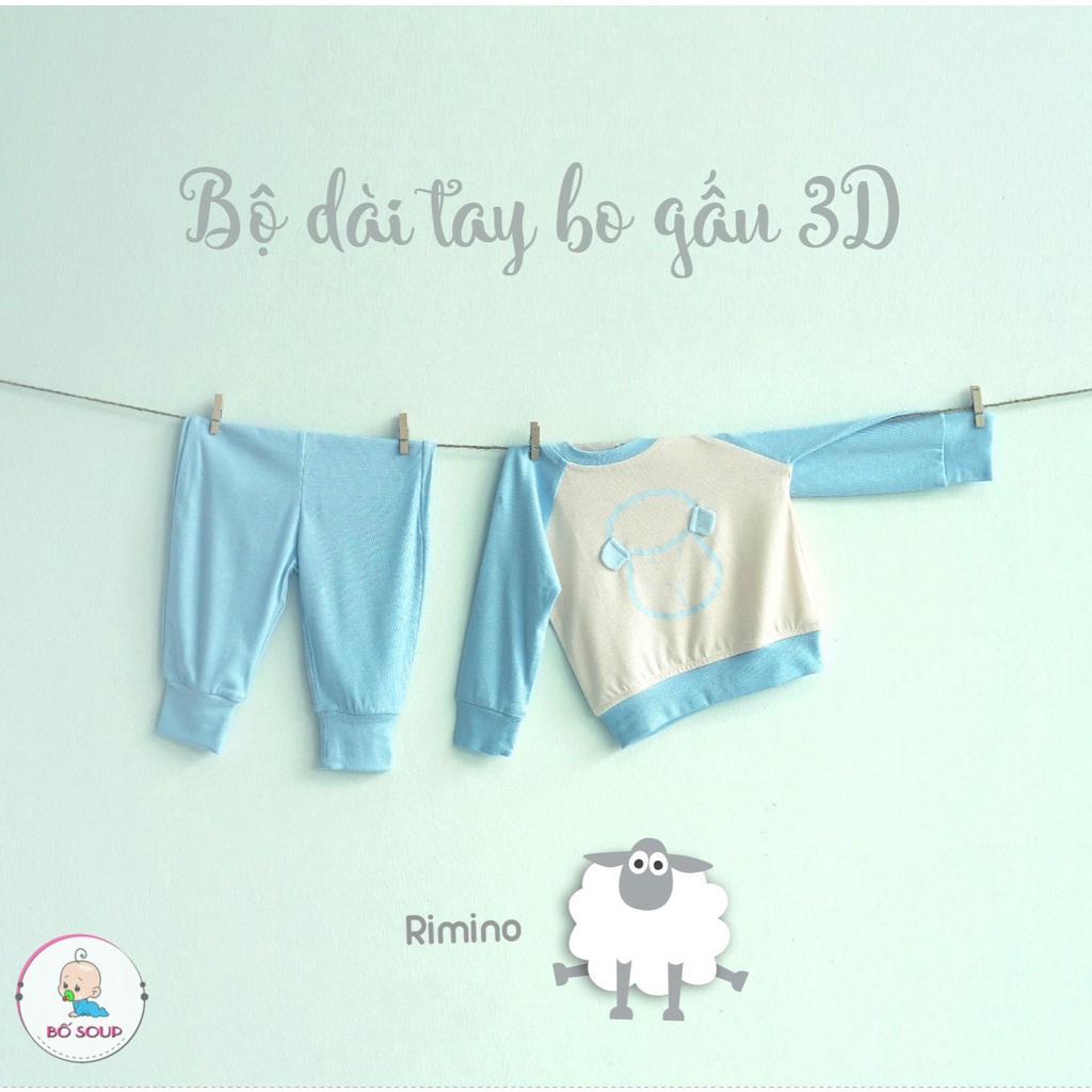 Bộ dài tay chất liệu thun mát RIMONO mềm mại, co giãn tốt Shop Bố Soup