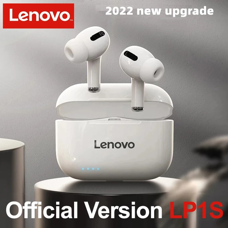 Nguyên bản Lenovo LP1S TWS Tai nghe Bluetooth 5.0Tai nghe thể thao chống thấm nước Giảm tiếng ồn với Mic tai nghe gaming
