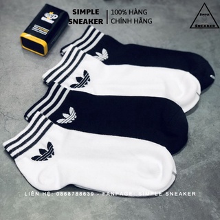 Vớ Adidas 3 Lá 🔥FREESHIP🔥 Adidas Trefoil Socks Unisex - Tất Adidas Cổ Thấp Cao Cấp Cực Đẹp [ 2 Màu Đen Trắng ]