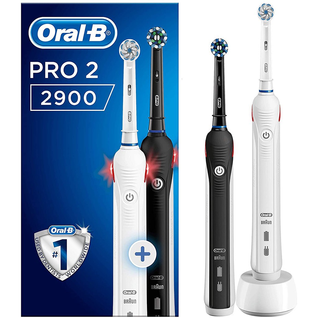 Bàn chải điện Oral-B Pro 2900 CrossAction (Set 2 cái) - Hàng nhập khẩu