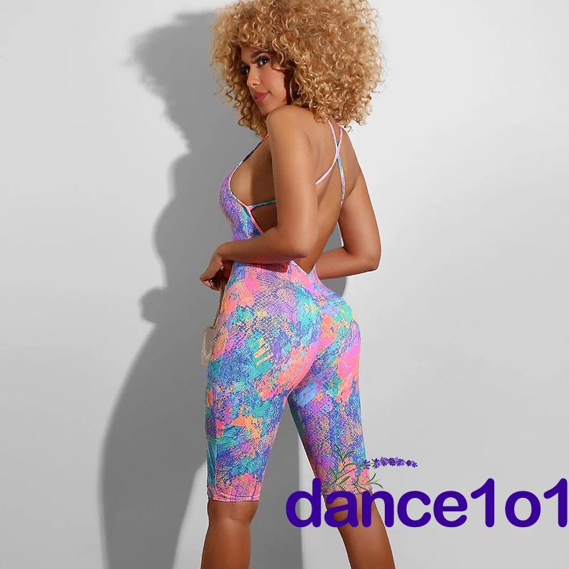 Jumpsuit sát nách in họa tiết thiết kế hở lưng quyến rũ | BigBuy360 - bigbuy360.vn