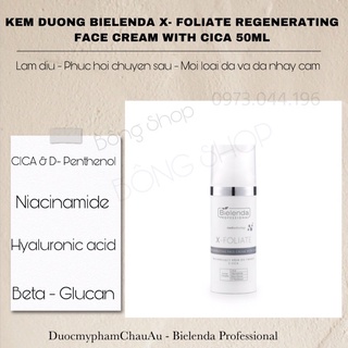 Kem dưỡng làm dịu,phục hồi bielenda x - foliate regenerating face cream with cica