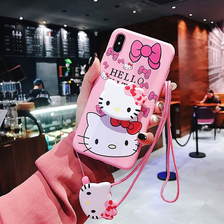 Ốp điện thoại TPU+giá đỡ Hello Kitty cho OPPO A3 A37 A39 A57 A3s AX5 F1S A59 A59s A7 A5S A71 2018 A1 A83 2020 F11 A9 F9