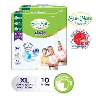 Combo 2 gói tã dán Sunmate size XL10 tã dán người lớn