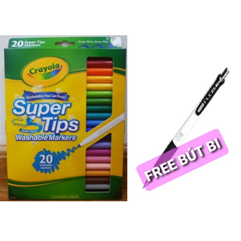 Bộ 20 màu bút lông Crayola Supertips