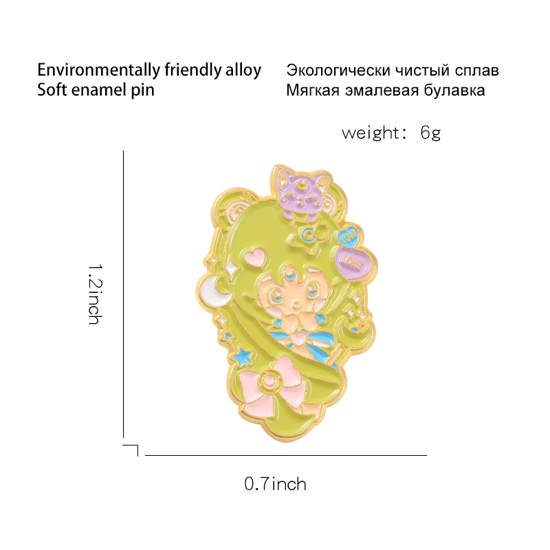 Ghim Cài Áo Hoạt Hình Thủy Thủ Mặt Trăng Tráng Men Thích Hợp Làm Quà Tặng Bạn Bè