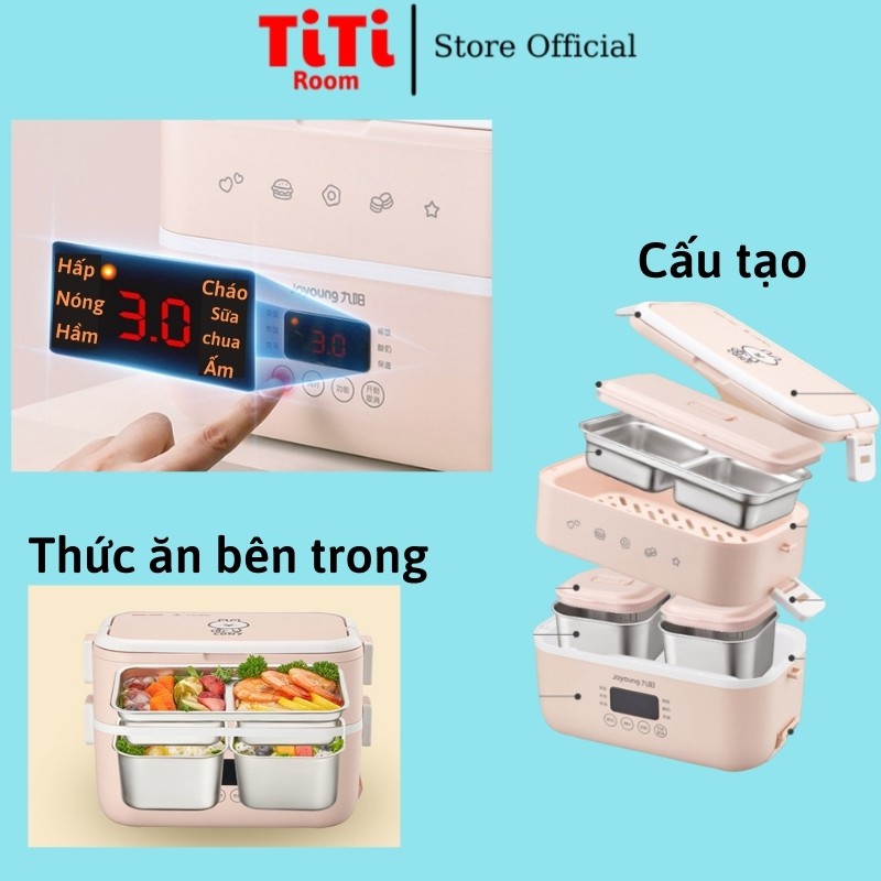 Hộp cơm điện cách nhiệt Joyoung 6 chế độ nấu ăn phong cách Hàn Quốc phù hợp mang cơm đi cho văn phòng, sinh viên