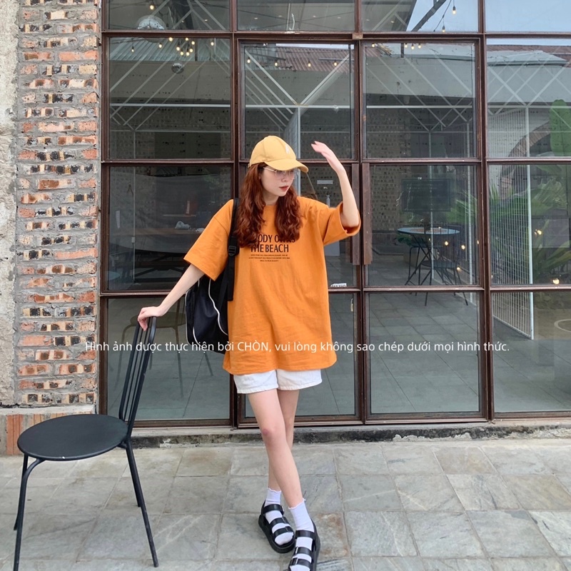 Áo thun 3158 MÀU CAM VÀNG hàng loại 1 chất dày dặn Cotton Unisex CHÒN CLOTHING