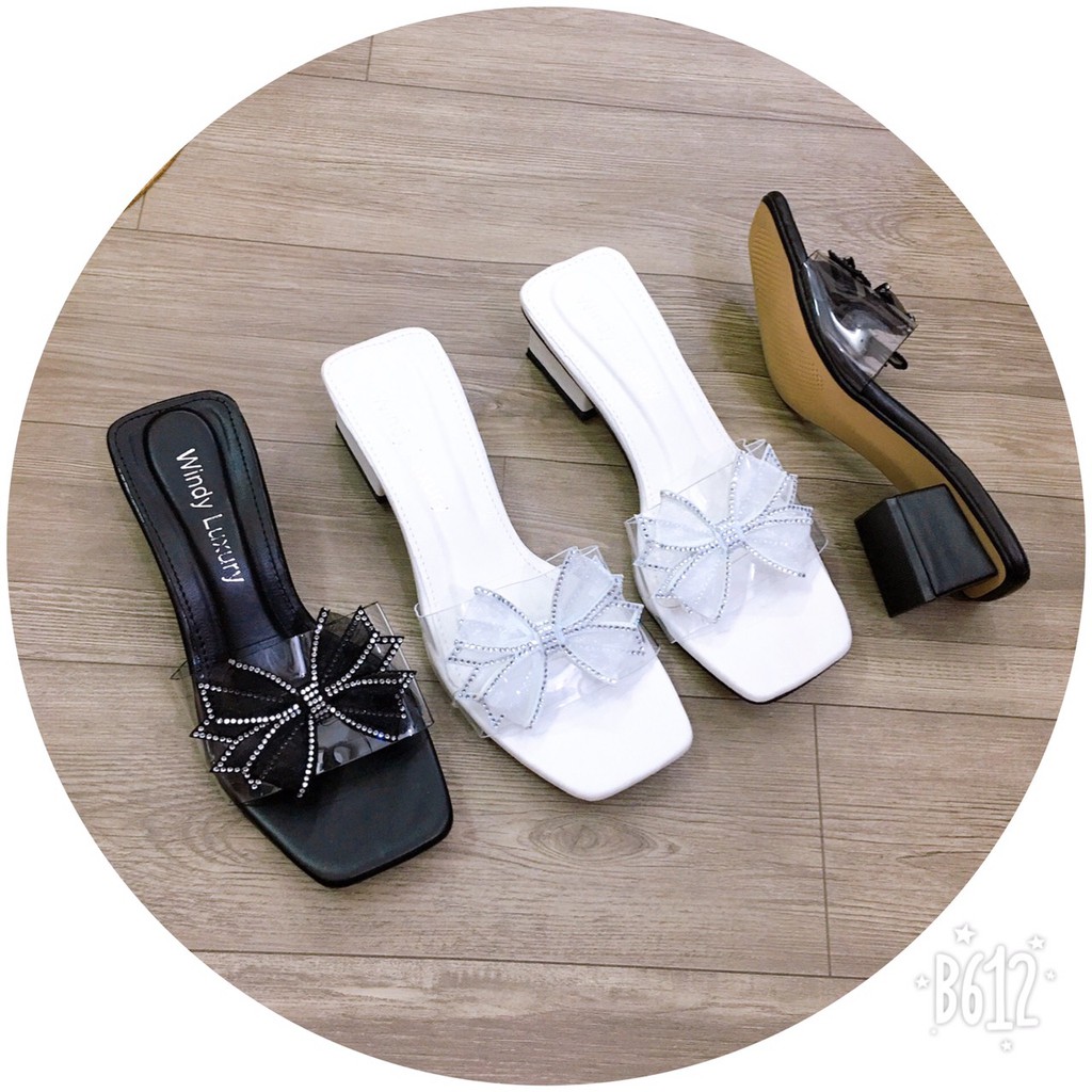 DÉP NỮ THỜI TRANG NƠ THẮT DA MỀM ÊM CHÂN