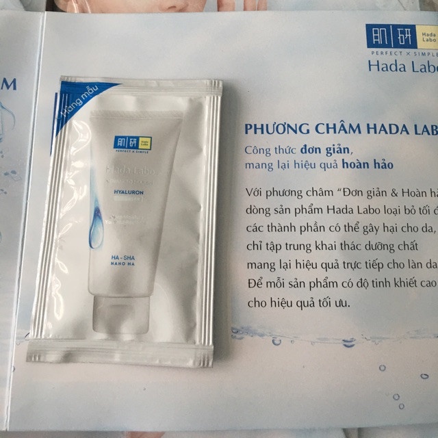 Sample Gói Rửa Mặt Trắng Da, Dưỡng Ẩm Tối Đa Hada Labo 3ml