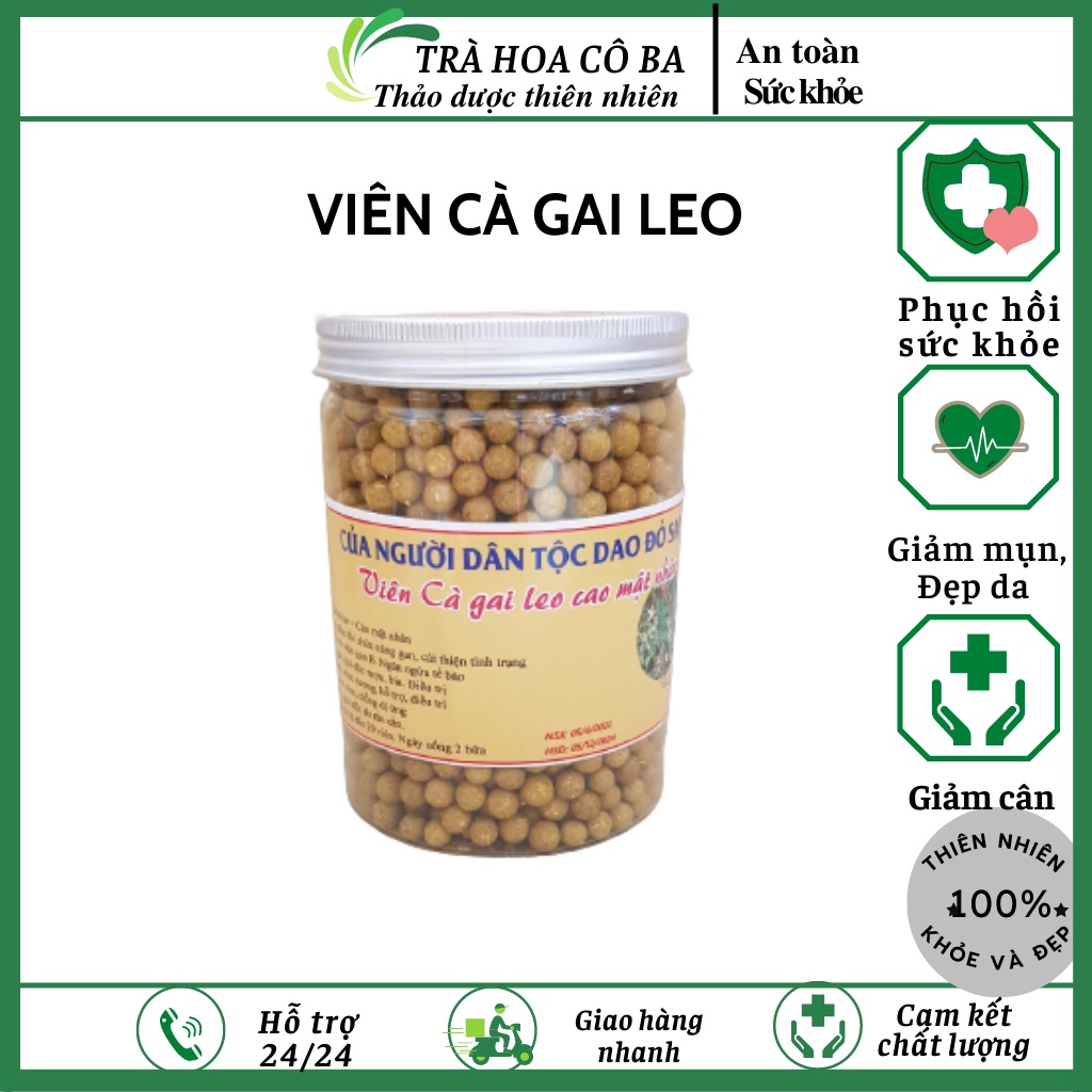 Viên cà gai leo sấy khô Mộc Sắc 500g, viên giải độc cao cấp của siêu thị thiên nhiên