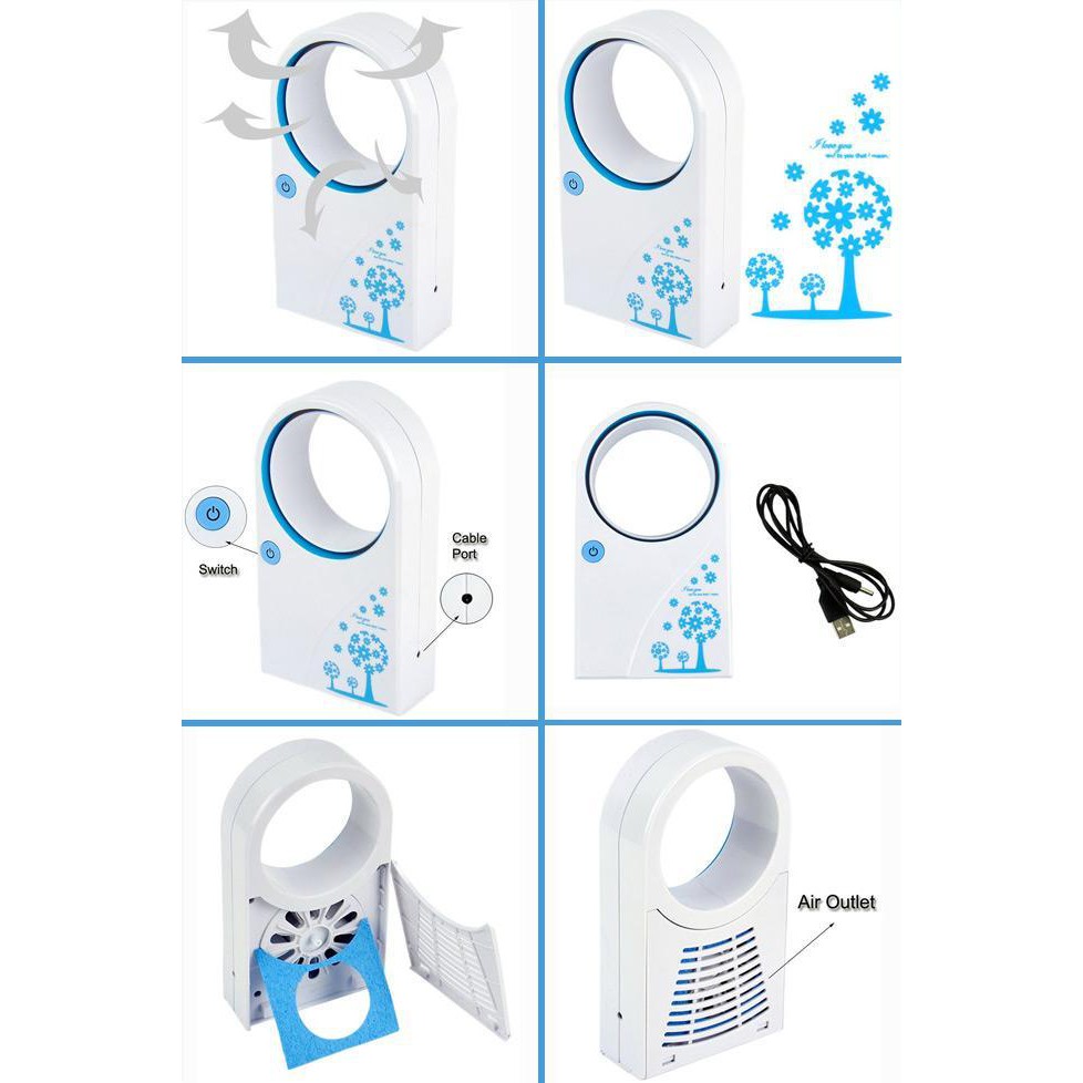 Quạt không cánh mini cầm tay cao cấp tiện dụng
