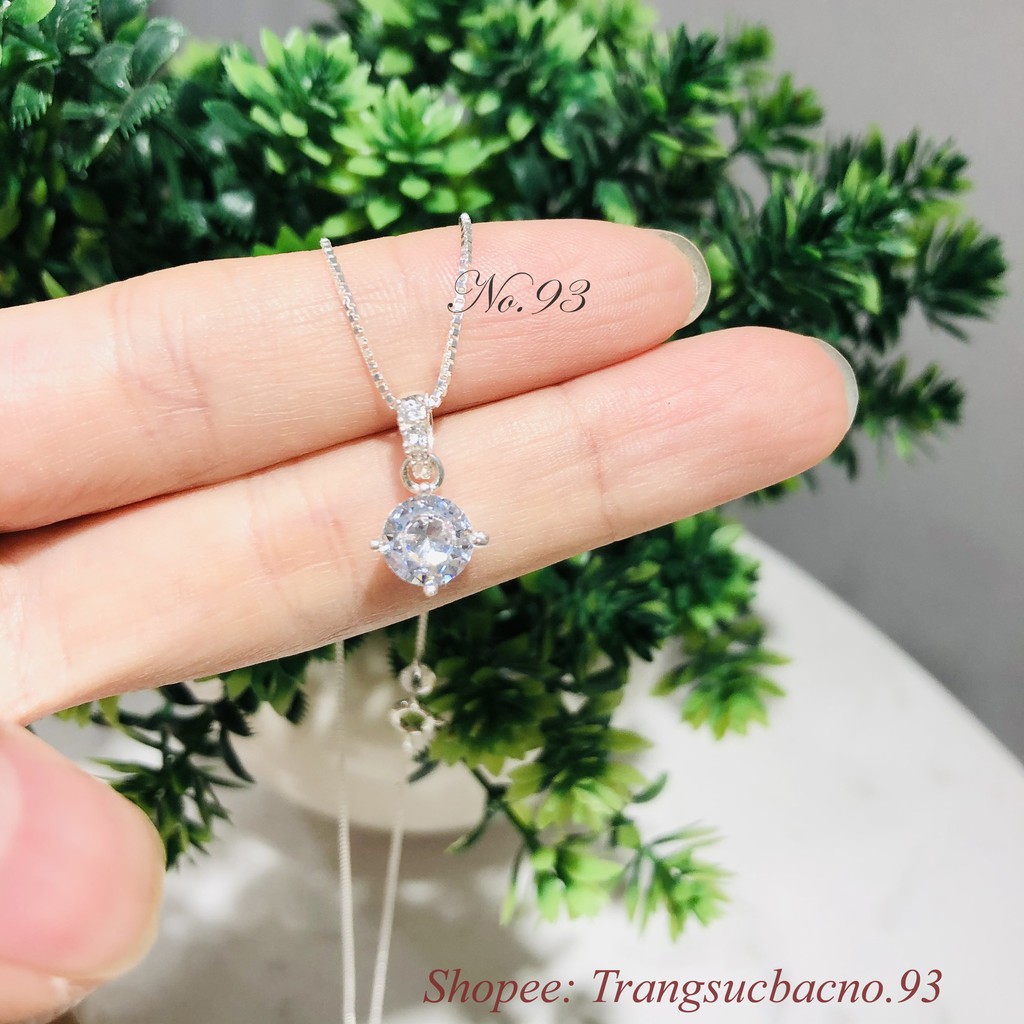 Dây chuyền nữ Bạc Ý 925 vòng cổ mặt đá nhỏ trẻ trung trang sức cao cấp No.93 Jewelry