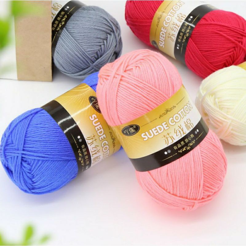 Cuộn Len Cotton Đan Khăn Choàng Cổ Cho Bé 100g