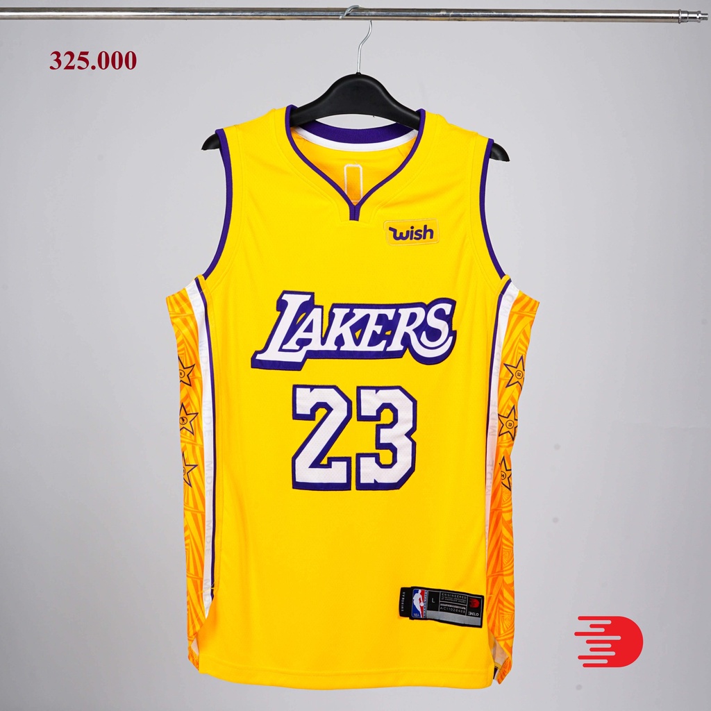 Đồ bóng rổ NBA Los Angeles Lakers City - Vàng (Hàng Thêu)