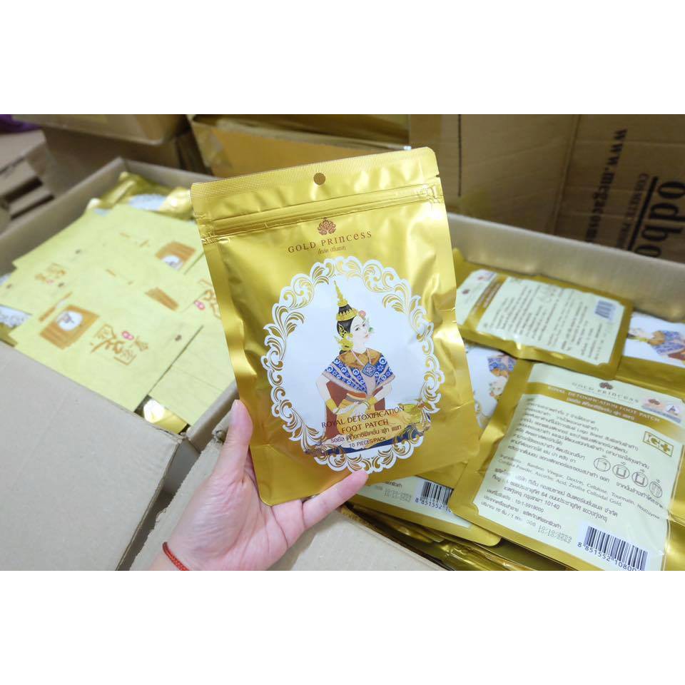 Miếng Dán Thải Độc Bàn Chân GOLD PRINCESS Royal Thái Lan