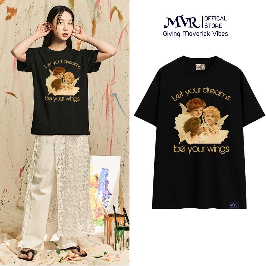 Áo thun nam nữ unisex hãy để ước mơ là đôi cánh của bạn thiên thần baby angel noel giáng sinh local brand MVR TT4348